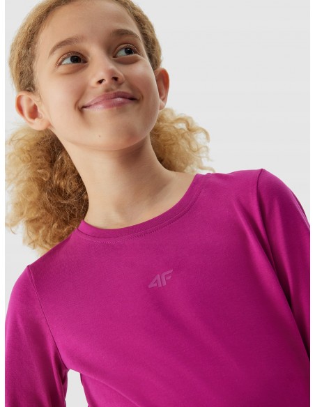 Koszulka dziecięca z długim rękawem longsleeve 4F 4FJAW23TLONF141 53S