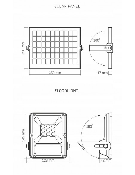 LAMPA solarna NAŚWIETLACZ HALOGEN LED + PANEL SOLARNY VIDEX 5000 mAh 20W