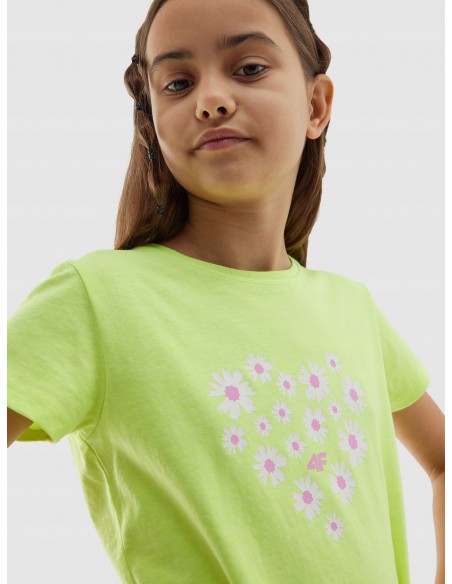 Koszulka dziecięca bawełniana 4F 4FJWSS24TTSHF1152 73N