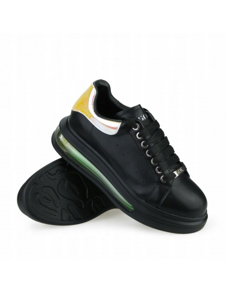 Buty damskie sportowe sneakersy skórzane GOE NN2N4030 BLACK