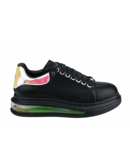 Buty damskie sportowe sneakersy skórzane GOE NN2N4030 BLACK