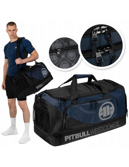 Torba sportowa podróżna bagaż PIT BULL BIG DUFFLE LOGO 2 TNT czarna/granat