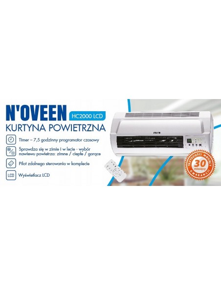 Kurtyna powietrzna elektryczna grzewcza NOVEEN HC2000 pilot LCD