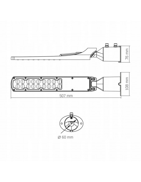 Lampa uliczna  VIDEX LED ogrodowa VL-SLE18-0505 50W 5000Lm