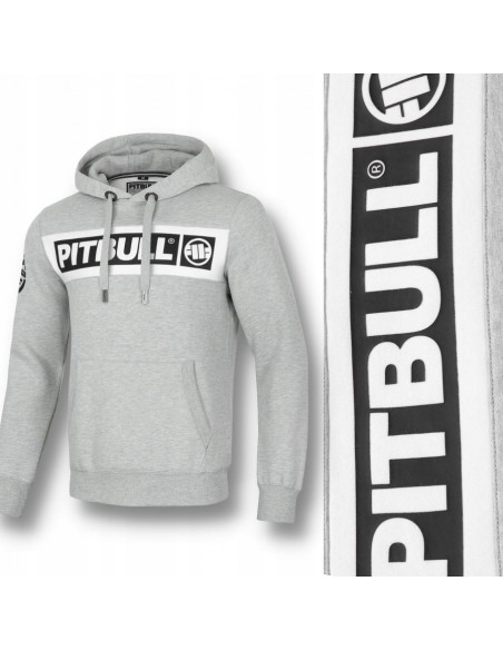 Bluza męska z kapturem PIT BULL SHERWOOD grey melan