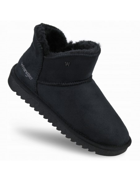 Buty damskie zimowe botki z futerkiem WRANGLER ELSA black