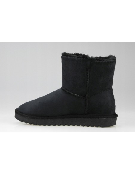 Buty damskie zimowe botki z futerkiem WRANGLER ELSA buckle black