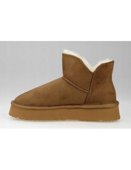 Buty damskie zimowe botki z futerkiem WRANGLER ELSA PLATFORM almond