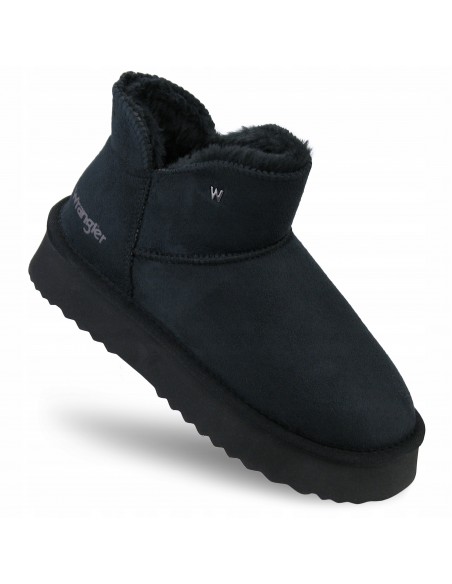 Buty damskie zimowe botki z futerkiem WRANGLER ELSA PLATFORM black