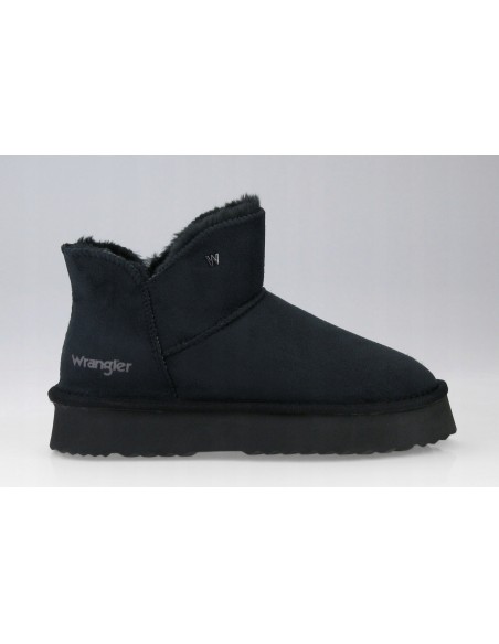 Buty damskie zimowe botki z futerkiem WRANGLER ELSA PLATFORM black