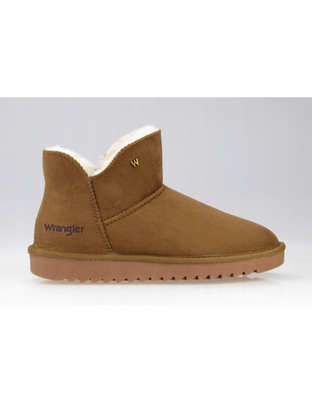 Buty damskie zimowe botki z futerkiem WRANGLER ELSA almond