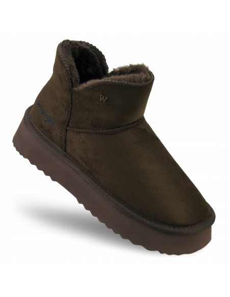 Buty damskie zimowe botki z futerkiem WRANGLER ELSA PLATFORM chestnut