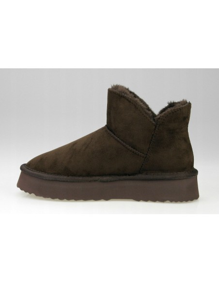 Buty damskie zimowe botki z futerkiem WRANGLER ELSA PLATFORM chestnut