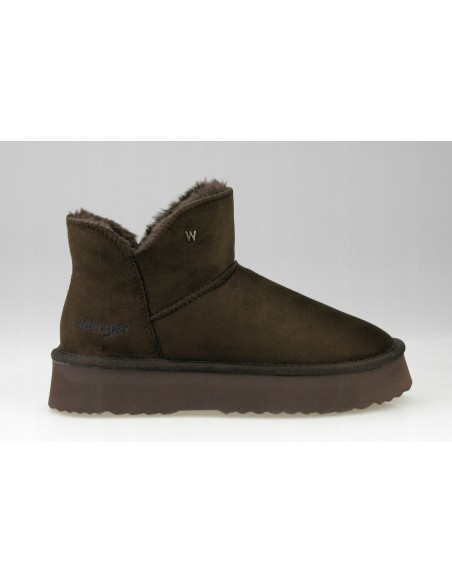 Buty damskie zimowe botki z futerkiem WRANGLER ELSA PLATFORM chestnut