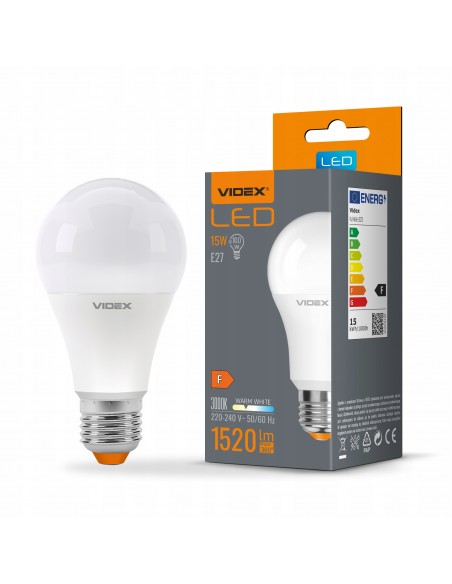ŻARÓWKA LED 15W energooszczędna 1520Lm VIDEX A65 3000K ciepły biały E27