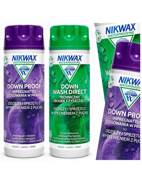 NIKWAX zestaw DOWN WASH/DOWN PROOF pranie i impregnacja puchu 2x300ml