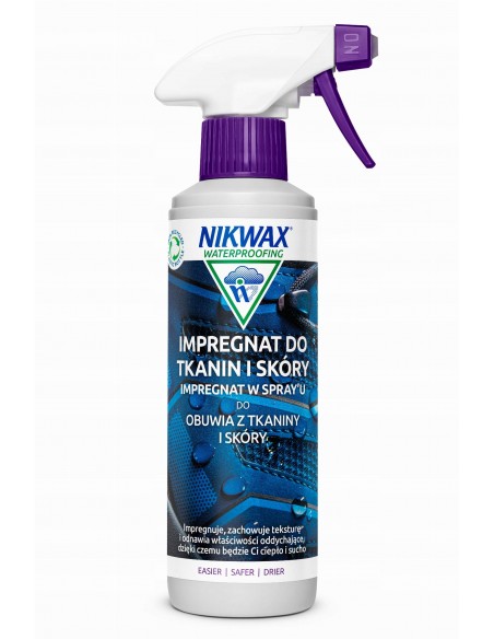 NIKWAX zestaw FOOTWEAR GEL spray/FABRIC impregnacja i czyszczenie obuwia tkaniny i skóra 300m