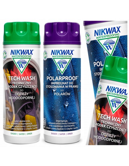 NIKWAX zestaw TECH WASH/POLAR PROOF pranie i integracja polarów 2x300ml