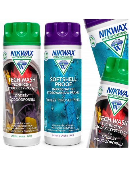 NIKWAX zestaw TECH WASH/SOFTSHELL PROOF 2x300ml pranie i integracja softshell