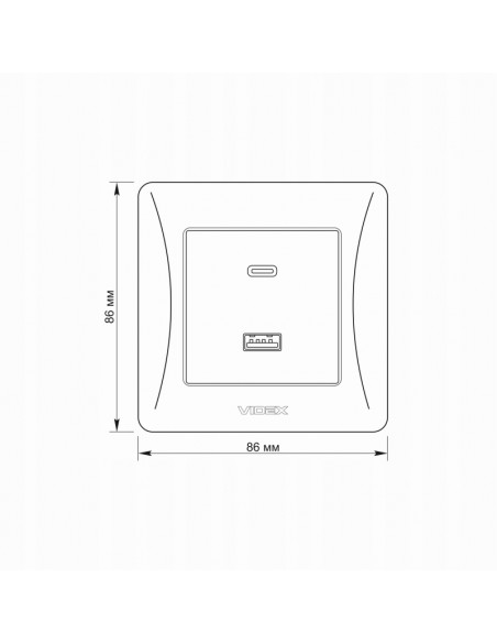 Gniazdo z mocną ładowarką USB A+C ładowarka w gnieździe VIDEX czarne PD20W