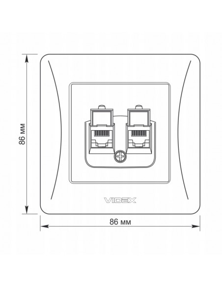 Gniazdo komputerowe RJ45 podtynkowe 2x RJ45 UTP podwójne kat. 6E czarne