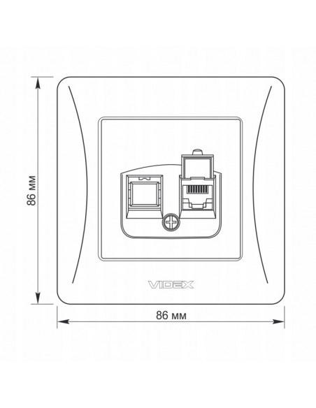 Gniazdo komputerowe RJ45 podtynkowe 1x RJ45 UTP pojedyncze kat. 6E czarne