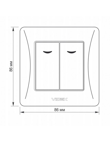 Włącznik światła PODŚWIETLANY z RAMKĄ podwójny przełącznik VIDEX biały
