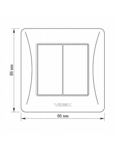 Włącznik światła z RAMKĄ przełącznik podwójny łącznik VIDEX BINERA biały