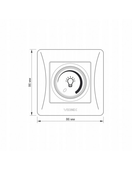 Ściemniacz OBROTOWY do LED 200W z ramką REGULATOR światła VIDEX biały