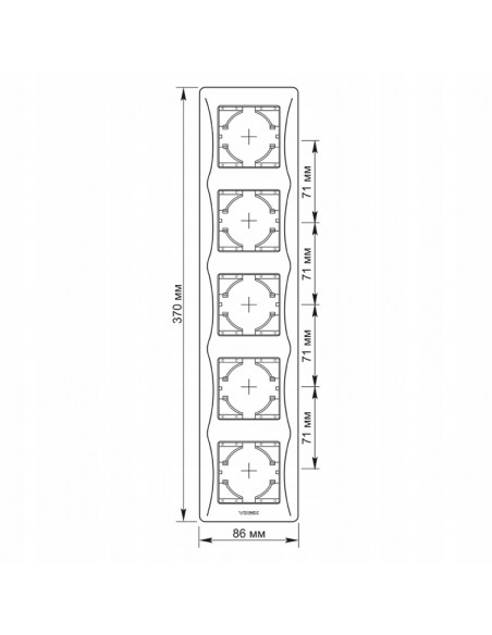 Ramka do montowania gniazd VIDEX 5-krotna biała na 5 gniazd PIONOWA