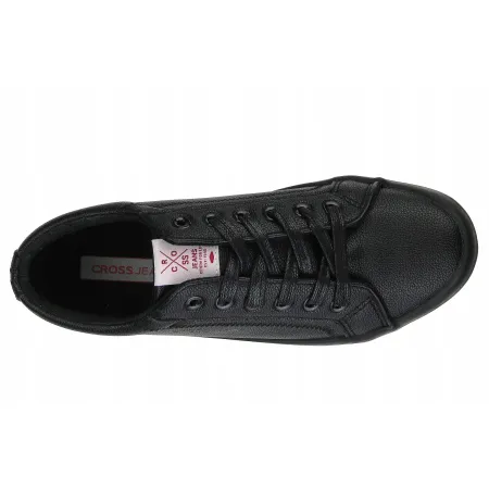 TRAMPKI buty damskie CROSS JEANS sneakersy skórzane czarne II2R4006C 38