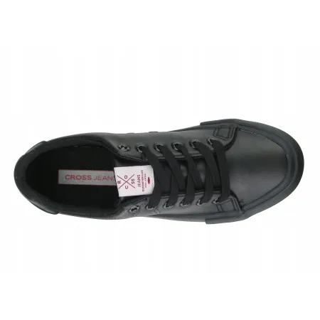 TRAMPKI buty damskie CROSS JEANS sneakersy skórzane czarne JJ2R4054 38