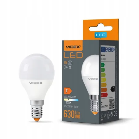 ŻARÓWKA LED 7W energooszczędna 630Lm VIDEX G45 3000K ciepły biały E14