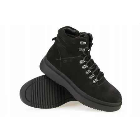 BUTY męskie ZIMOWE botki BIG STAR SKÓRZANE ocieplane półbuty OO174189 45