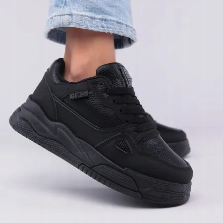 BUTY sportowe damskie BIG STAR sneakersy SKÓRZANE niskie czarne NN274666 36