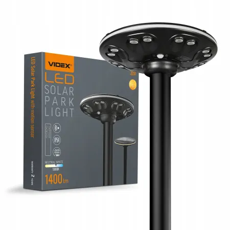 Lampa latarnia SOLARNA LED PARKOWA OGRODOWA z czujnikiem ruchu pilot