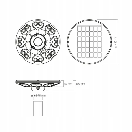 Lampa latarnia SOLARNA LED PARKOWA OGRODOWA z czujnikiem ruchu pilot