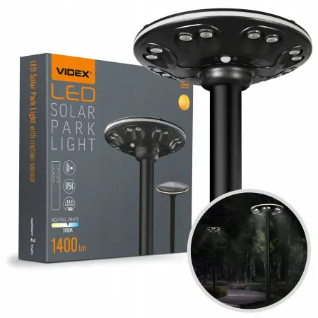 Lampa latarnia SOLARNA LED PARKOWA OGRODOWA z czujnikiem ruchu pilot
