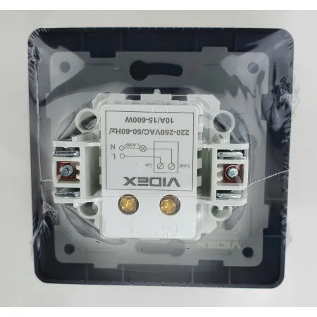 Ściemniacz OBROTOWY 15-600W z ramką REGULATOR oświetlenia VIDEX czarny
