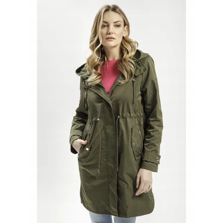 KURTKA damska PARKA wiosenna PŁASZCZ z kapturem CROSS JEANS casual L