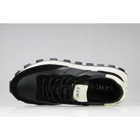 BUTY sportowe męskie GOE sneakersy SKÓRZANE czarne OO1N4001 44