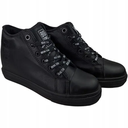 TRAMPKI damskie BIG STAR buty na KOTURNIE czarne wysokie EE274127 40