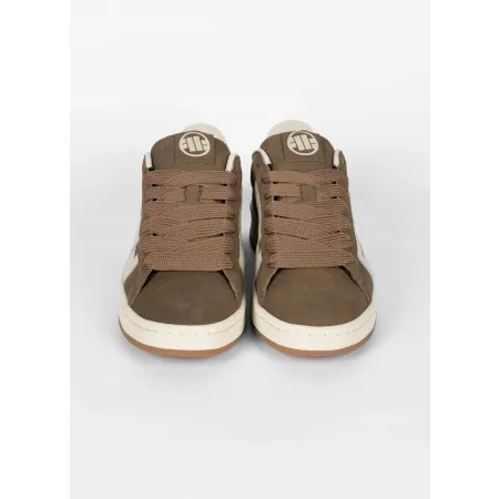 BUTY sportowe męskie PITBULL skórzane SNEAKERSY miejskie WALKER brązowe 44
