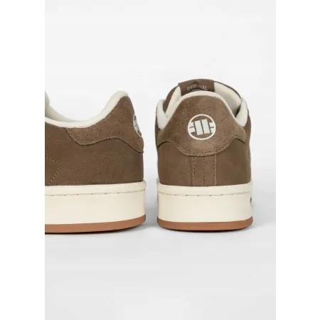 BUTY sportowe męskie PITBULL skórzane SNEAKERSY miejskie WALKER brązowe 44