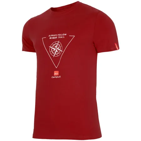 KOSZULKA męska z nadrukiem T-SHIRT CAMPUS HAFNIR bawełniana bordowa M