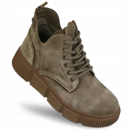 BUTY botki damskie OCIEPLANE zimowe TRAPERY BIG STAR skórzane SS274594 36