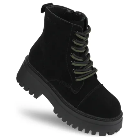 BUTY botki damskie OCIEPLANE zimowe TRAPERY BIG STAR zamszowe SS274526 40