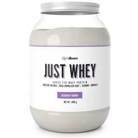 GYMBEAM Just Whey | wieloskładnikowe białko serwatkowe smak JAGODOWY 1000g