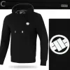 BLUZA męska z KAPTUREM PIT BULL SMALL LOGO gruba 360GSM czarna KANGURKA M