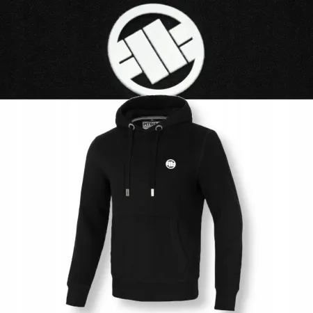 BLUZA męska z KAPTUREM PIT BULL SMALL LOGO gruba 360GSM czarna KANGURKA S
